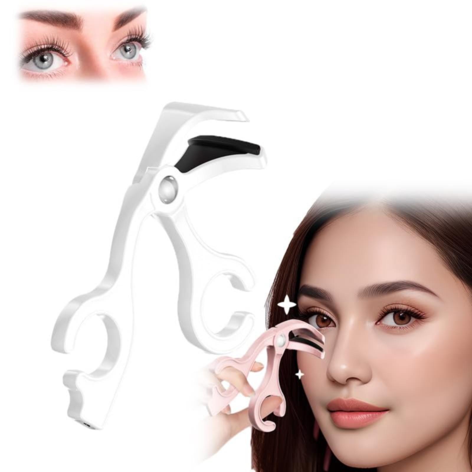 Adpan Beauty Heated Eyelash Curlers Plastic Eyelash Curler With Silicone Pads Heated Lash Curler Fast Heat up Within 30S Pulling Makeup Tool Lash Curler Makeup Tool for Women Beauty Products